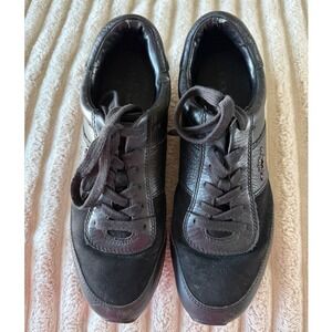 Coach‎ Black Leather Suede Low Top Sneakers Lace Up Trainers G4828 Size 7 men